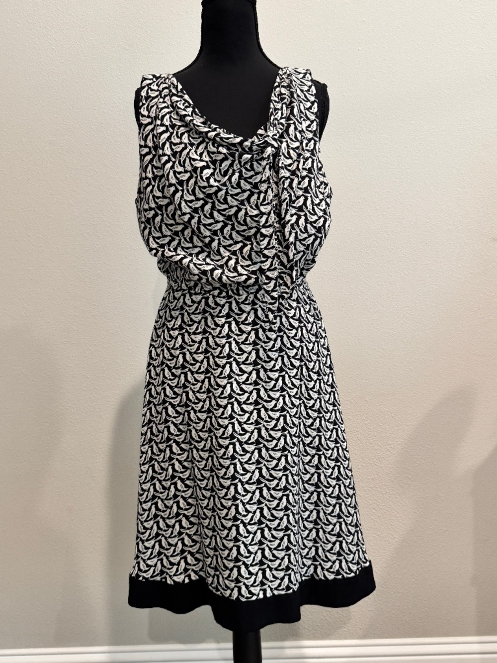 Kate Spade Black and White Bird Dress Size 10